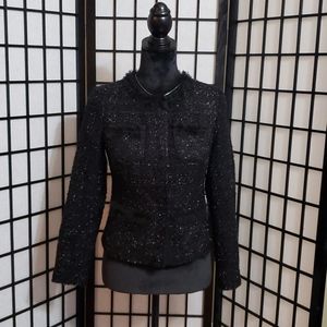 Alfani Black Shimmer Cropped Blazer Women Size 2P